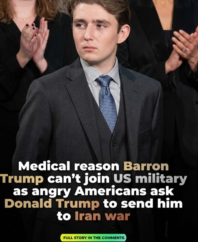 Barron Trump cannot join the U.S. military due to a medical reason. While some angry Americans have jokingly urged Donald Trump to send him to the Iran war, his health currently prevents enlistment. The situation has sparked online debates and memes, with many discussing military eligibility rules and the challenges young adults face when medical conditions restrict service