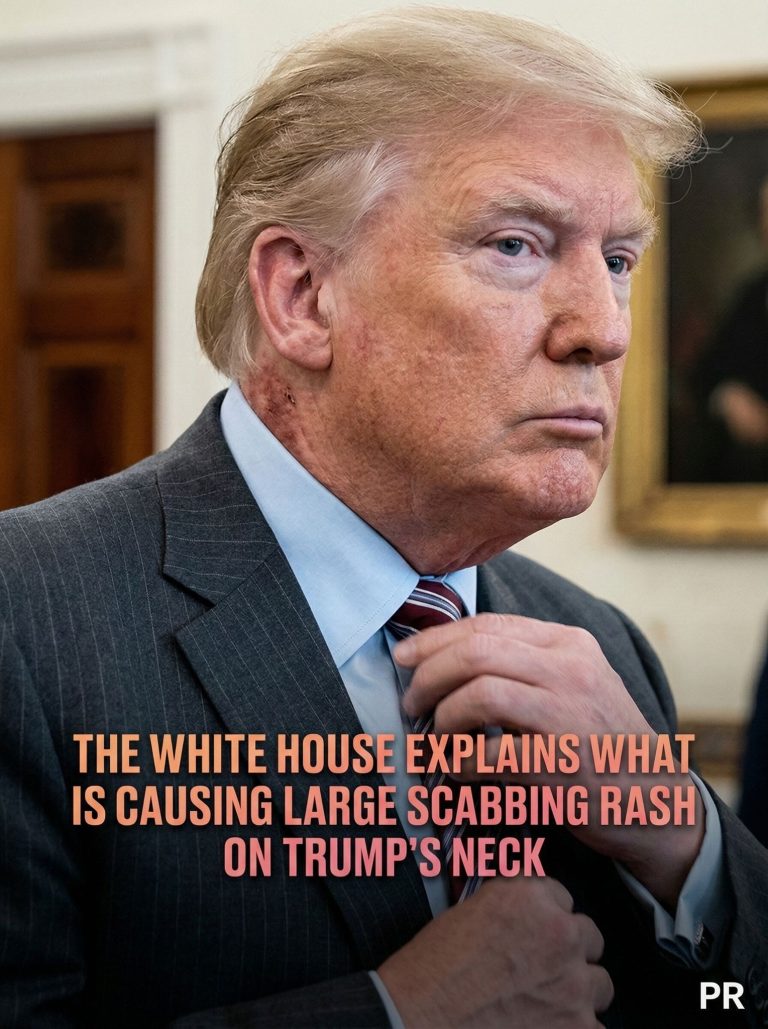 The White House explains what is causing large scabbing rash on Trump’s neck