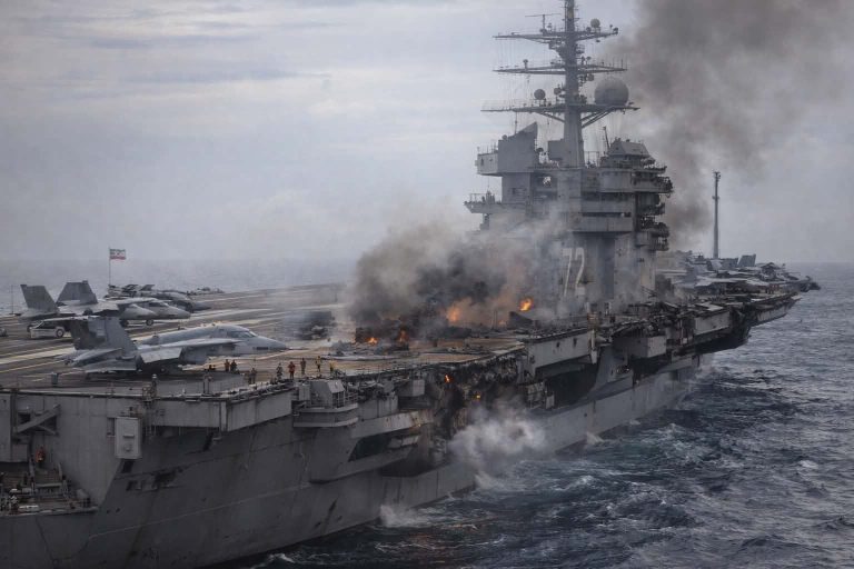 USS Abraham Lincoln Naval Giant Under Attack