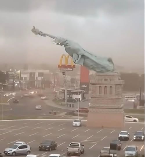 Massive 115-Foot Statue of Liberty Replica Toppled by Severe Storm: Community Reacts