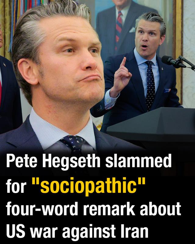 Pete Hegseth slammed for “sociopathic” four-word remark about US war against Iran