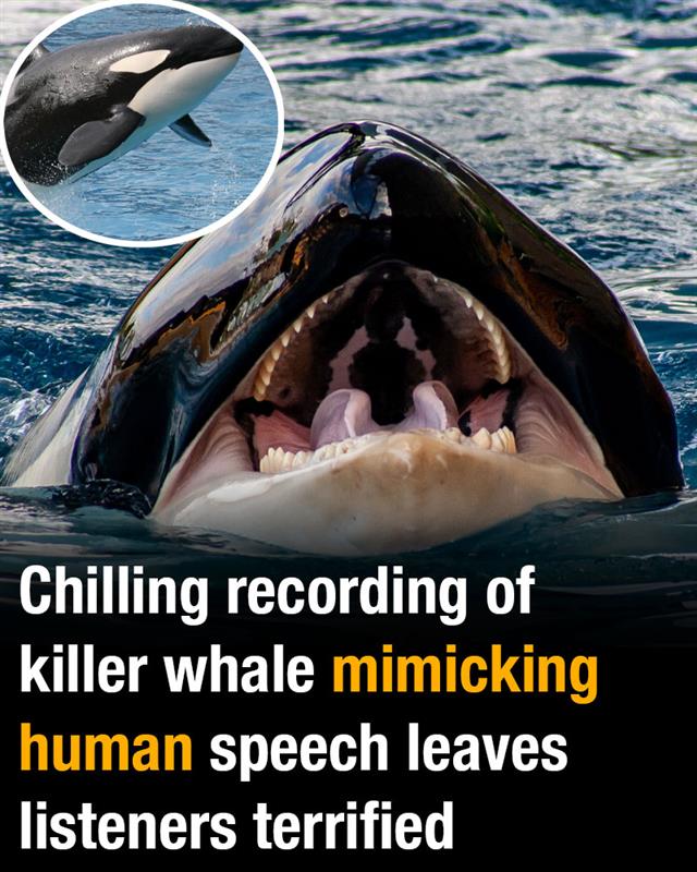 Chilling recording of killer whale mimicking human speech leaves listeners terrified