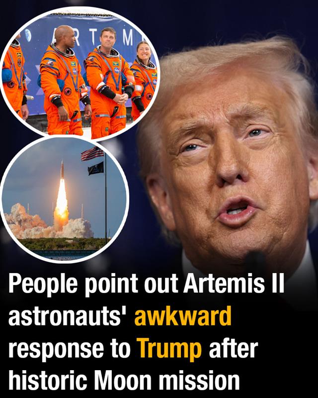 People point out Artemis II astronauts’ awkward response during Trump call after historic Moon mission