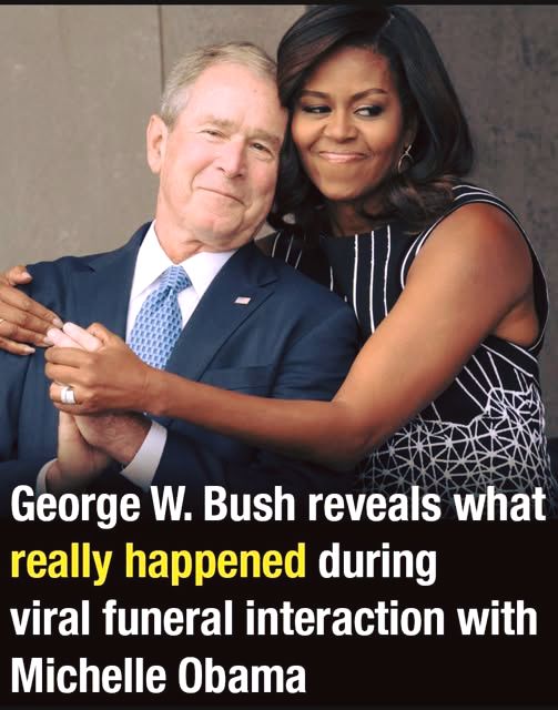 George W. Bush opens up about what really happened during his viral funeral moment with Michelle Obama