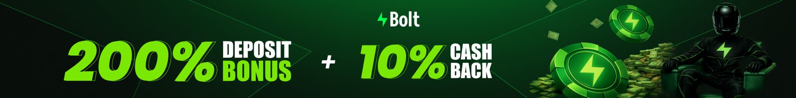 200% Deposit Bonus + 10% Cashback