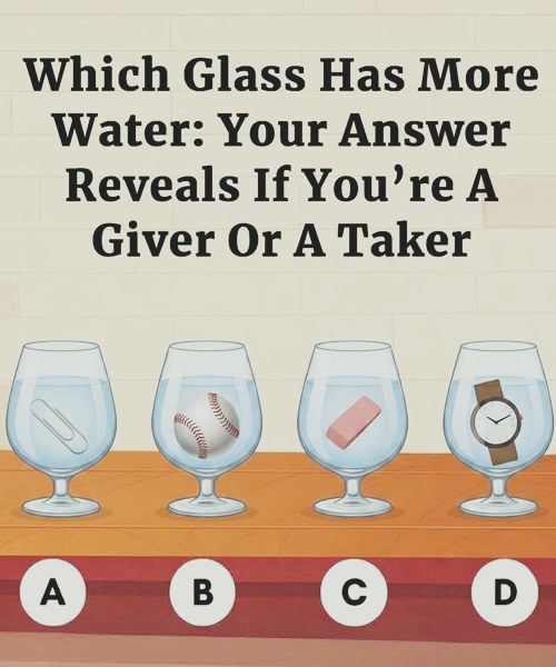 Which Glass Contains More Water? Your Choice May Reveal Your PersonalityWhich Glass Contains More Water? Your Choice May Reveal Your Personality
