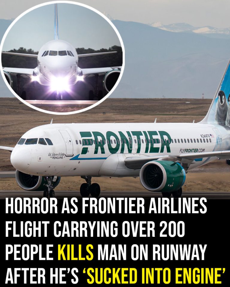 Horror as Frontier Airlines flight carrying over 200 people kills man on runway after he’s ‘sucked into engine’
